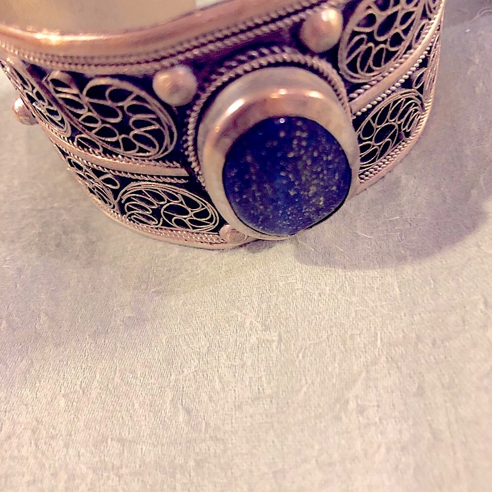 Lapis and silver cuff bracelet
